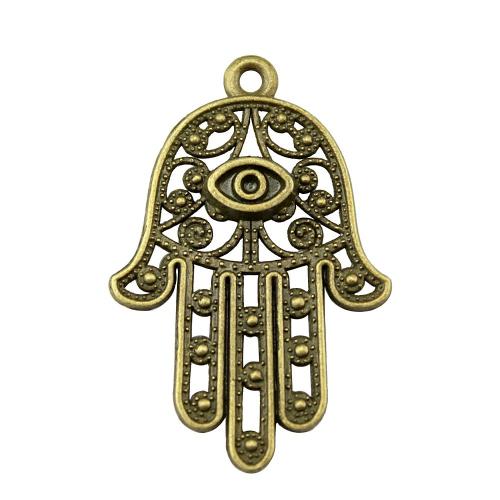 Tibetan Style Hand Pendants, plated, vintage & fashion jewelry & DIY & hollow, more colors for choice, 42x28mm, Sold By PC