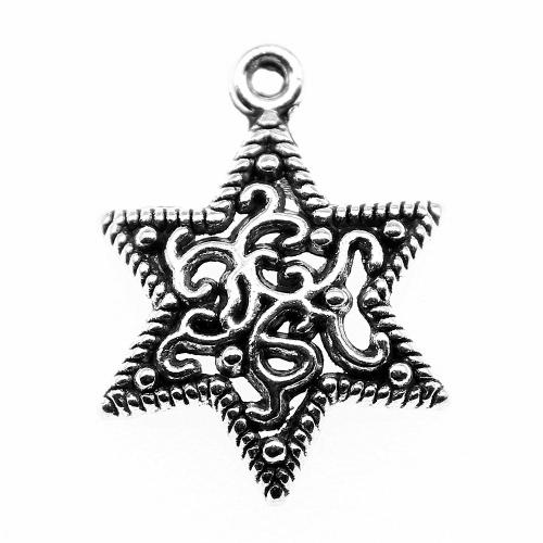 Tibetan Style Hollow Pendants, Hexagram, antique silver color plated, vintage & fashion jewelry & DIY, 23x17mm, Sold By PC