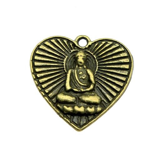 Tibetan Style Heart Pendants, antique bronze color plated, vintage & fashion jewelry & DIY, 23x24mm, Sold By PC