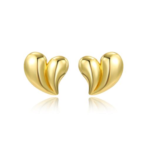 Brass Stud Earring, Heart, high quality plated, fashion jewelry & for woman, more colors for choice, nickel, lead & cadmium free, 28x30mm, Sold By Pair