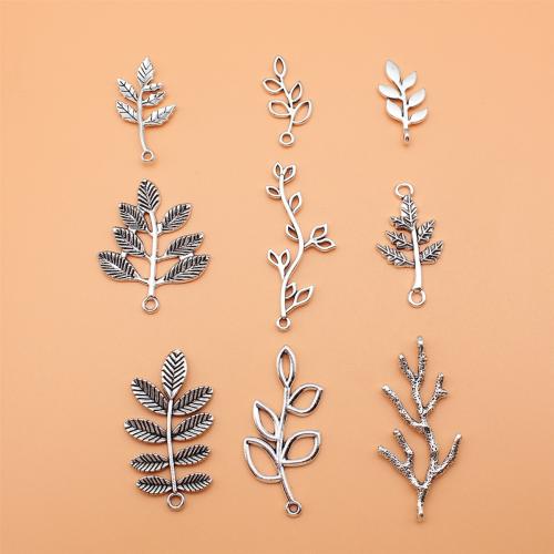Tibetan Style Pendants, Branch, antique silver color plated, nine pieces & DIY, nickel, lead & cadmium free, Sold By Set
