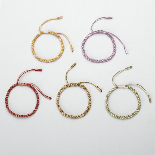 Kæde vævet armbånd, Bomuldsgarn, håndlavet, mode smykker & Unisex, flere farver til valg, Længde Ca. 16-26 cm, Solgt af PC