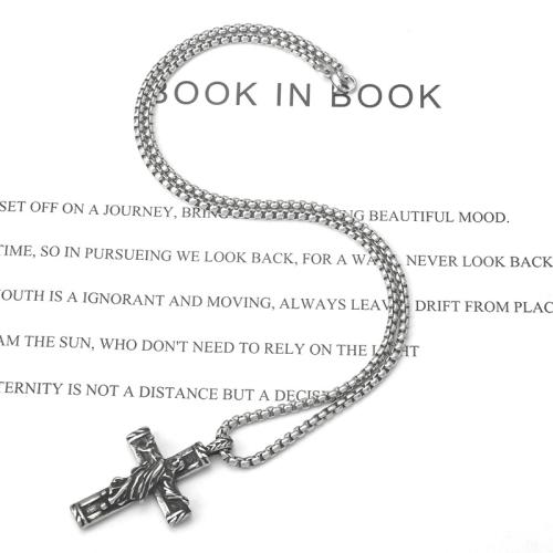 Stainless Steel Jewelry Necklace 304 Stainless Steel Cross & Unisex Sold By PC