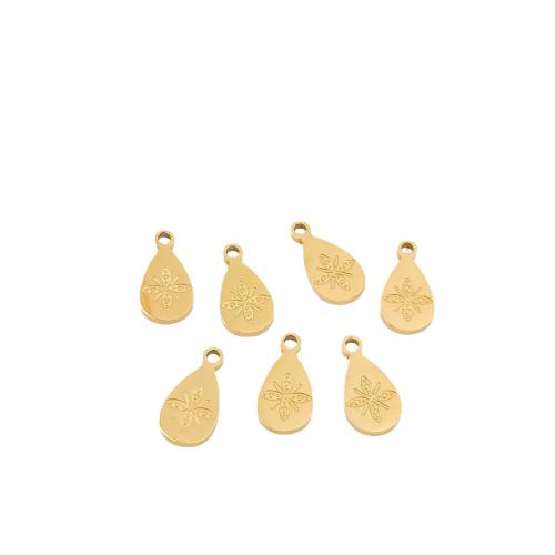 Stainless Steel Pendants, 316L Stainless Steel, DIY, golden, 11.50x6mm, 2PCs/Bag, Sold By Bag
