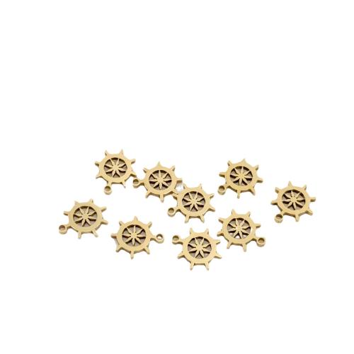 Bijoux pendentifs en acier inoxydable , acier inoxydable 316L, DIY, doré, 9x8mm, 2PC/sac, Vendu par sac