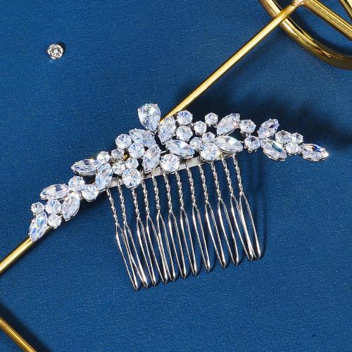 Decorative Hair Combs Zinc Alloy plated for bridal & with rhinestone nickel lead & cadmium free Sold By PC