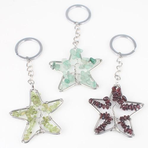 Hanging Ornaments, Gemstone, with Crystal & Brass, Star, fashion jewelry & different materials for choice, more colors for choice, 92x48x9mm, Sold By PC