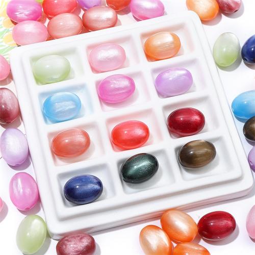 Resin Jewelry Beads, Oval, DIY, more colors for choice, 14x18mm, 5PCs/Bag, Sold By Bag