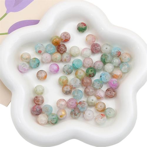 Moda Staklene perle, Staklo, Krug, možete DIY, više boja za izbor, 10mm, Rupa:Približno 1mm, 20računala/Torba, Prodano By Torba