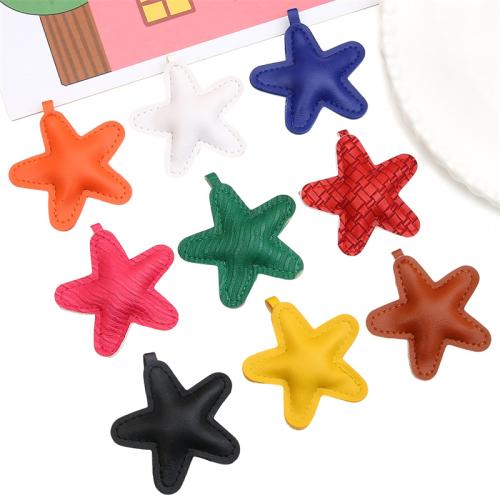 PU Leather Pendant, Star, DIY, more colors for choice, 59mm, Sold By PC