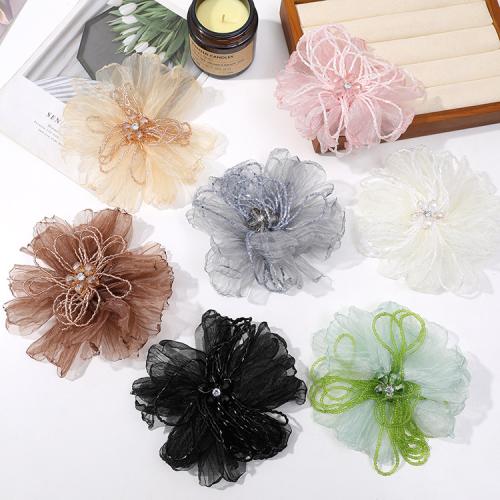Hair Accessories DIY Findings, Gauze, with Seedbead, more colors for choice, 120mm, Sold By PC