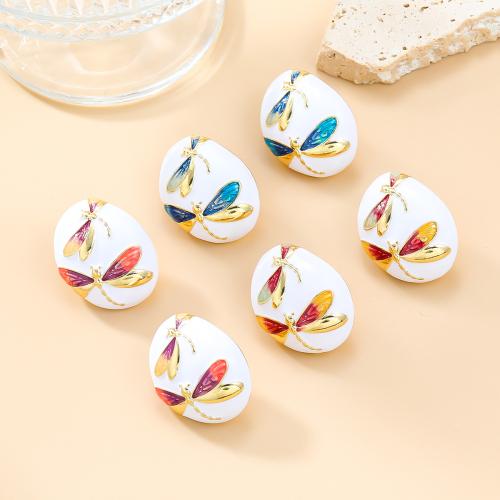 Tibetan Style Stud Earring, fashion jewelry & for woman & enamel, more colors for choice, 33x26mm, Sold By Pair