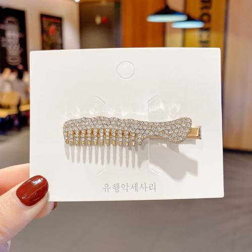 Alligator Hair Clip, Tibetan Style, plated, different styles for choice & for woman & with rhinestone, nickel, lead & cadmium free, 50mm, 5PCs/Set, Sold By Set