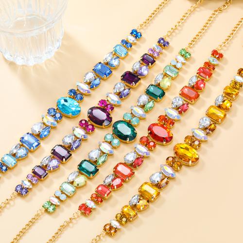 Tibetan Style Sweater Chain Necklace, with Glass Rhinestone, with 2.51 Inch extender chain, fashion jewelry & for woman & with rhinestone, more colors for choice, nickel, lead & cadmium free, Length:16.49 Inch, Sold By PC