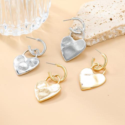 Zinc Alloy Stud Earring Heart plated fashion jewelry & for woman nickel lead & cadmium free Sold By Pair
