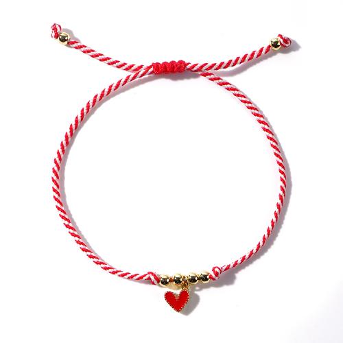 Bracelets en laiton, avec cordon de polyester, fait à la main, pour femme & émail, plus de couleurs à choisir, Vendu par PC