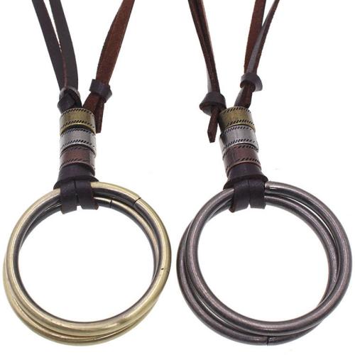 Zinek šperky náhrdelník, s kožená šňůra, Vintage & unisex, více barev na výběr, The leather rope is 20cm long and can be pulled to a maximum of 40cm, Prodáno By PC