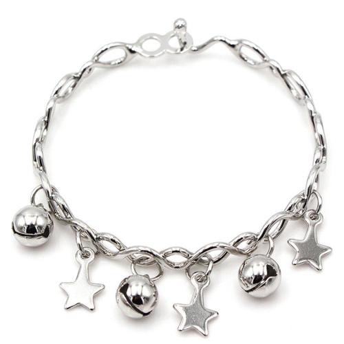 Zinc Alloy Bracelet plated for woman silver color The inner circumference is 16cm Sold By PC