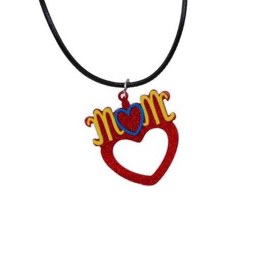 Akryl Halskæde, med PU, med 2inch extender kæde, Mother Day Smykker & forskellige stilarter for valg & for kvinde, Længde Ca. 17.7 inch, Solgt af PC