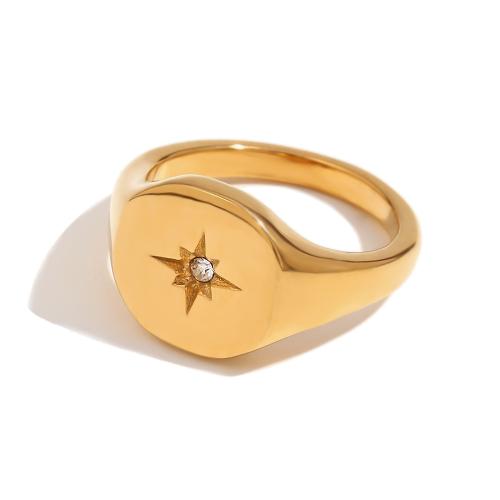 Nerezové Šatonové prst prsten, 316L nerezové oceli, módní šperky & různé velikosti pro výběr & pro ženy & s drahokamu, více barev na výběr, Prodáno By PC