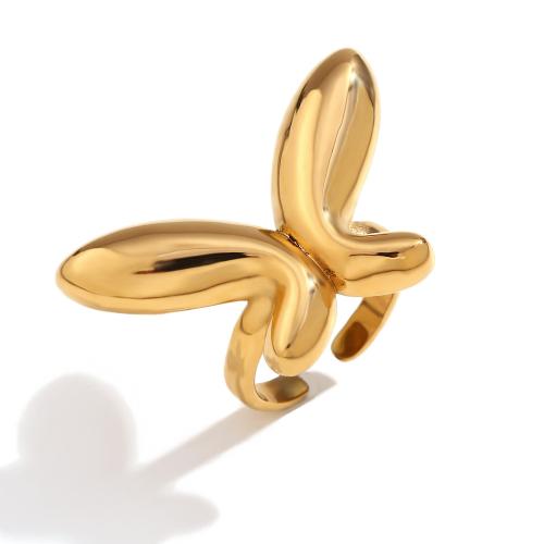 ステンレス鋼の指環, 316Lステンレススチール, 18Kゴールドメッキ, ファッションジュエリー & 女性用, 金色, 売り手 パソコン