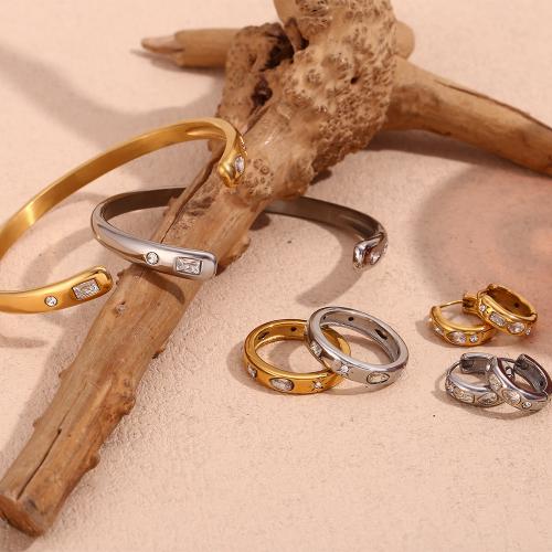 Cubic Zirconia Sada nerezových šperků, 316L nerezové oceli, módní šperky & různé velikosti pro výběr & micro vydláždit kubické zirkony & pro ženy, více barev na výběr, Prodáno By PC