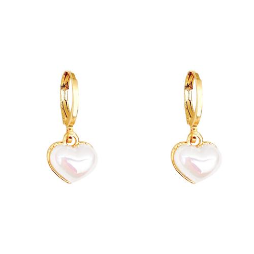Brass Leverback Earring with Plastic Pearl high quality plated fashion jewelry & for woman & with rhinestone golden nickel lead & cadmium free Sold By Pair