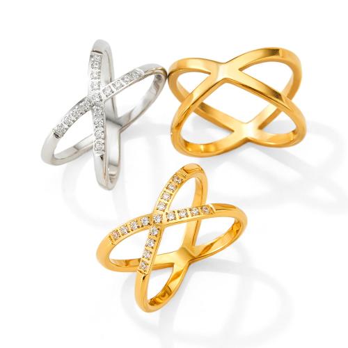 Nerezové Šatonové prst prsten, 304 Stainless Steel, módní šperky & různé velikosti pro výběr & různé styly pro výběr & pro ženy & s drahokamu, více barev na výběr, Prodáno By PC