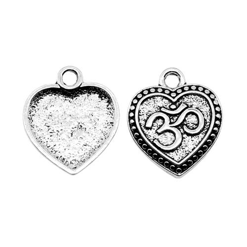 Tibetan Style Heart Pendants, antique silver color plated, vintage & fashion jewelry & DIY, 22x19mm, Sold By PC