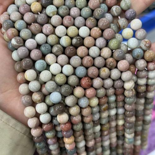 Achat Perlen, rund, poliert, Modeschmuck & DIY & verschiedene Größen vorhanden, gemischte Farben, verkauft per ca. 38 cm Strang