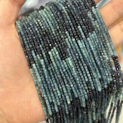 Gemstone Jewelry Beads, Tourmaline, Square, polished, fashion jewelry & DIY, mixed colors, 2mm, Approx 130PCs/Strand, Sold By Strand