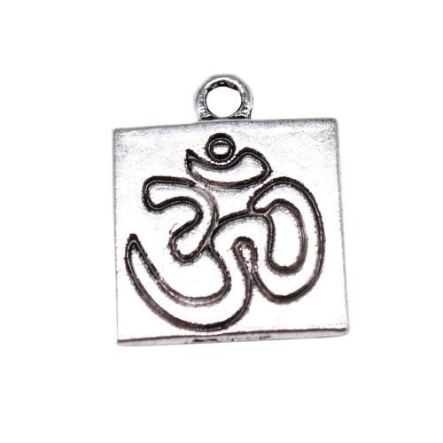 Tibetan Style Pendants, Square, antique silver color plated, vintage & fashion jewelry & DIY, 18x15mm, Sold By PC