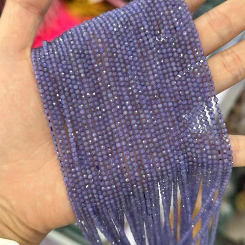 Gemstone Jewelry Beads, Tanzanite, Round, polished, fashion jewelry & DIY & faceted, blue, 2.40mm, Approx 110PCs/Strand, Sold By Strand