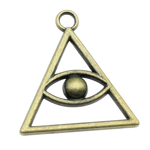 Tibetan Style Hollow Pendants, Triangle, plated, vintage & fashion jewelry & DIY, more colors for choice, 28x26mm, Sold By PC