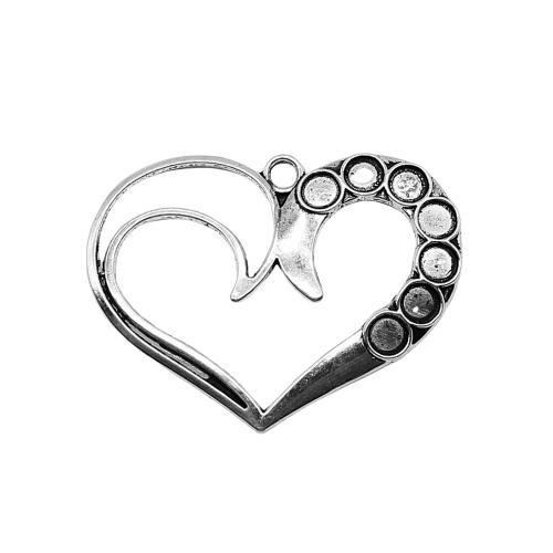 Zinc Alloy Pendant Cabochon Setting Heart antique silver color plated vintage & fashion jewelry & DIY & hollow Sold By PC