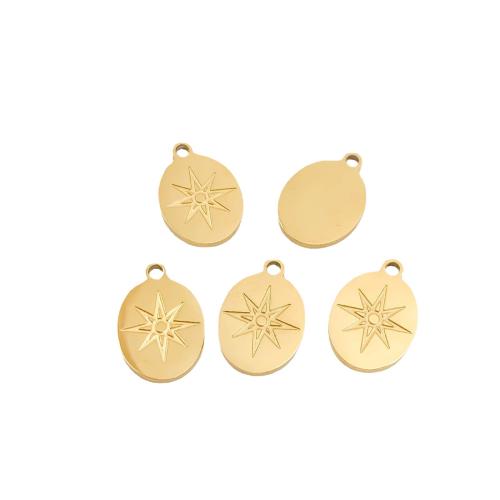 Stainless Steel Pendants, 316L Stainless Steel, DIY, golden, 13x9mm, 2PCs/Bag, Sold By Bag