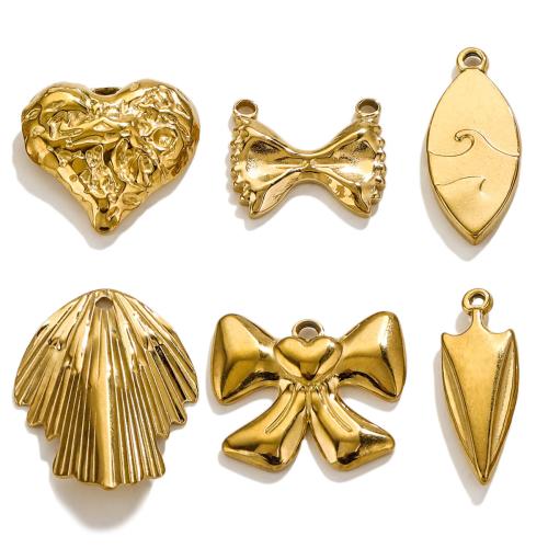 Bijoux pendentifs en acier inoxydable , Acier inoxydable 304, DIY & styles différents pour le choix, doré, 5PC/sac, Vendu par sac