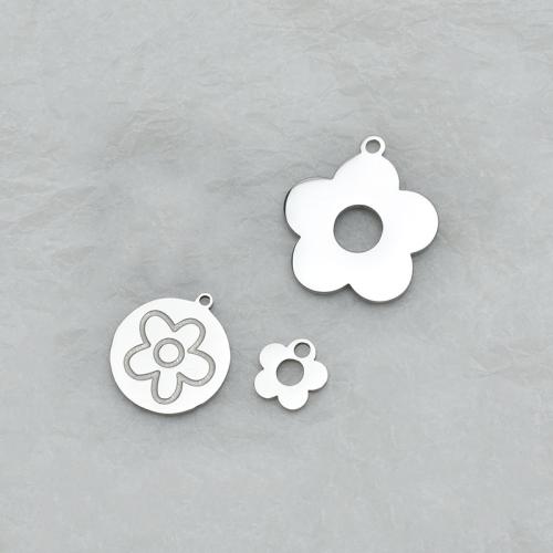 Stainless Steel Flower Pendant 304 Stainless Steel polished DIY original color Sold By PC