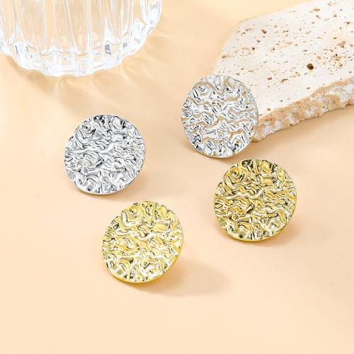 Tibetan Style Stud Earring, Round, plated, fashion jewelry & for woman, more colors for choice, nickel, lead & cadmium free, 29x29mm, Sold By Pair