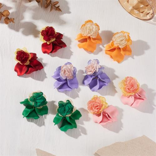 Earring Jewelry Chiffon petals handmade fashion jewelry & for woman nickel lead & cadmium free Sold By Pair