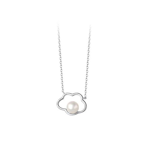 Messing Halskette, mit Pearl Shell, mit Verlängerungskettchen von 5CM, plattiert, für Frau, keine, Länge:ca. 40 cm, verkauft von PC