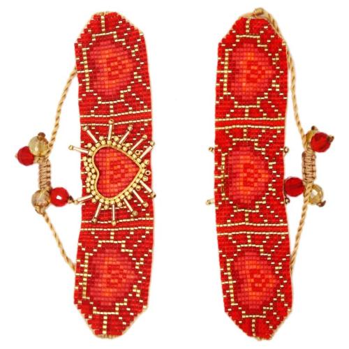 Pulsera de perlas de vidrio, con cordón poliéster, hecho a mano, para mujer, más colores para la opción, longitud:aproximado 14 cm, Vendido por UD