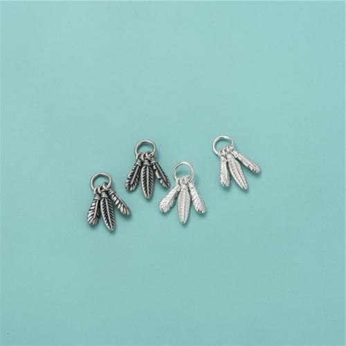 925 Sterling Silver Pendant, Feather, DIY, more colors for choice, 11.30x3mm, Sold By PC