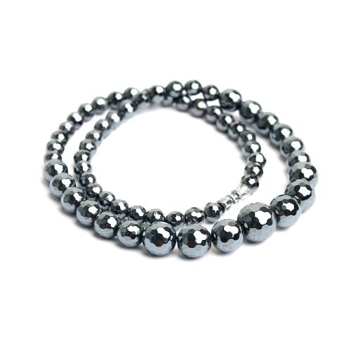 Hämatit Halskette, mit Zinklegierung, poliert, für Frau, schwarz, Länge:41 cm, verkauft von PC