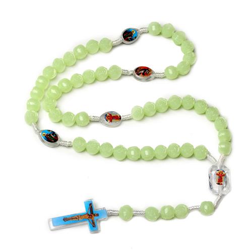 Fashion Necklace Jewelry, Plastic, with Cotton Cord, Unisex & luminated & decal, green, Length:41-50 cm, Sold By PC