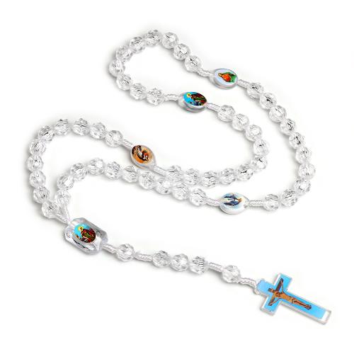 Mode halsband smycken, Plast, med Bomull Cord, handgjord, Unisex & olika stilar för val & dekal, vit, Längd Ca 41-50 cm, Säljs av PC