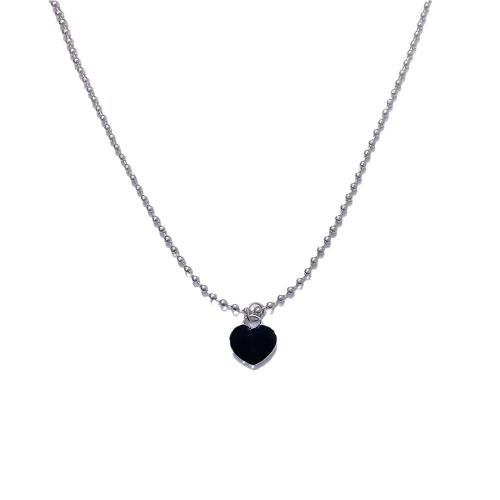 Zinc Alloy smykker halskæde, med Titanium Stål, med 5cm extender kæde, mode smykker & for kvinde & emalje, nikkel, bly & cadmium fri, Længde Ca. 40 cm, Solgt af PC