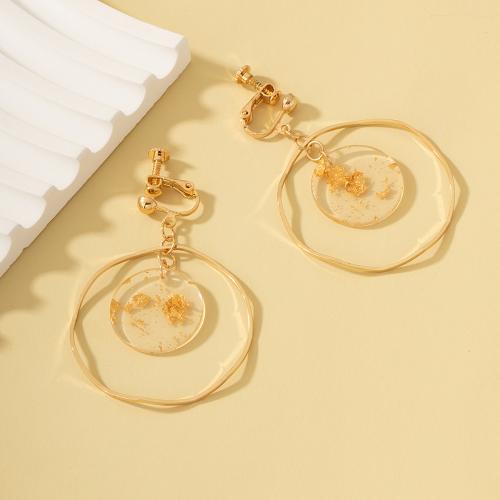 Zinklegierung Ohrringe, mit Goldfolie, handgemacht, Modeschmuck & für Frau, goldfarben, frei von Nickel, Blei & Kadmium, 55x39mm, verkauft von Paar