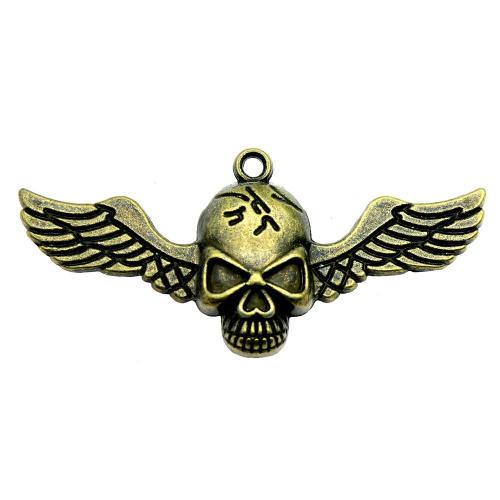 Tibetan Style Skull Pendants, plated, vintage & fashion jewelry & DIY, more colors for choice, 56x26mm, Sold By PC