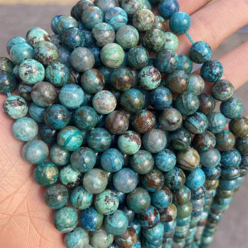 Türkis Perlen, rund, Modeschmuck & DIY & verschiedene Größen vorhanden, gemischte Farben, verkauft per ca. 38 cm Strang